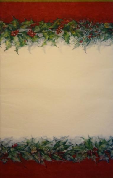 WBL-335 Christmas Flowers - 3-ply (white/red/Banana Fibre) - Ihr - Table Runner 33x600cm